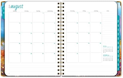 HARDCOVER akademska godina 2023-2024 Planer: 8.5 x11 dnevni sedmični mjesečni planer godišnji dnevni red. Bookmark, džepni Folder