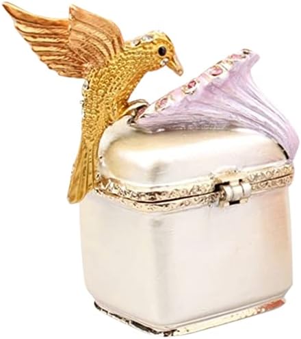Ownona ptica šarkarna kristalna nakit ogrlica prstenovi naušnice za skladištenje po kutiji emajlirane figurice za ptice za rinestone Kolekcionarski ljubitelj ptica pokloni za vjenčanje božićno rođendan poklon