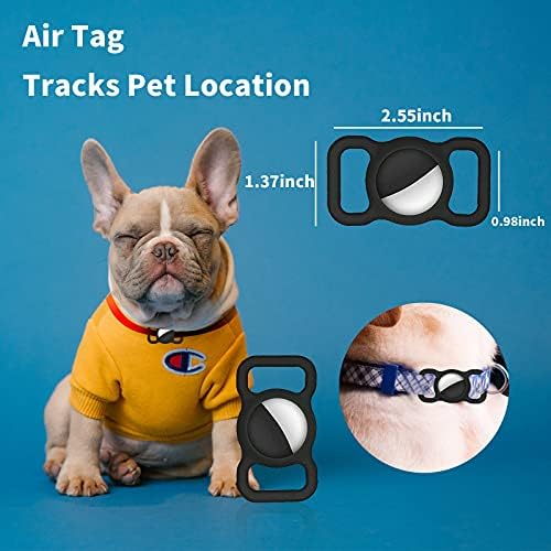 HomearTime Silikonska futrola za Airtag, 2 pakovanje vodootpornog zaštitnog airtag futrola za ovratnik za pse, držač, traku za kućne ljubimce