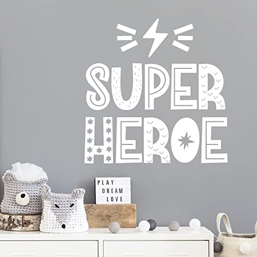 Vinilna zidna umjetnička naljepnica-Super Heroe/Super Hero - 15 x 15 - trendi lijep smiješni dizajn španska naljepnica s citatom za kućnu malu djecu soba za dječju rasadnik igraonicu dnevni boravak igralište dekor
