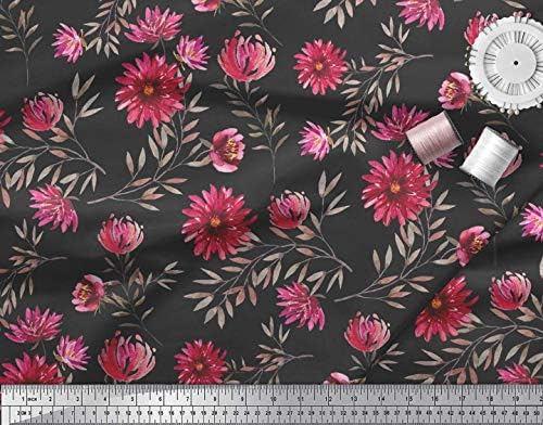 Soimoi pamučni dres tkanina lišće & amp ;Aster Floral Decor tkanina štampana Dvorište 58 inča širine