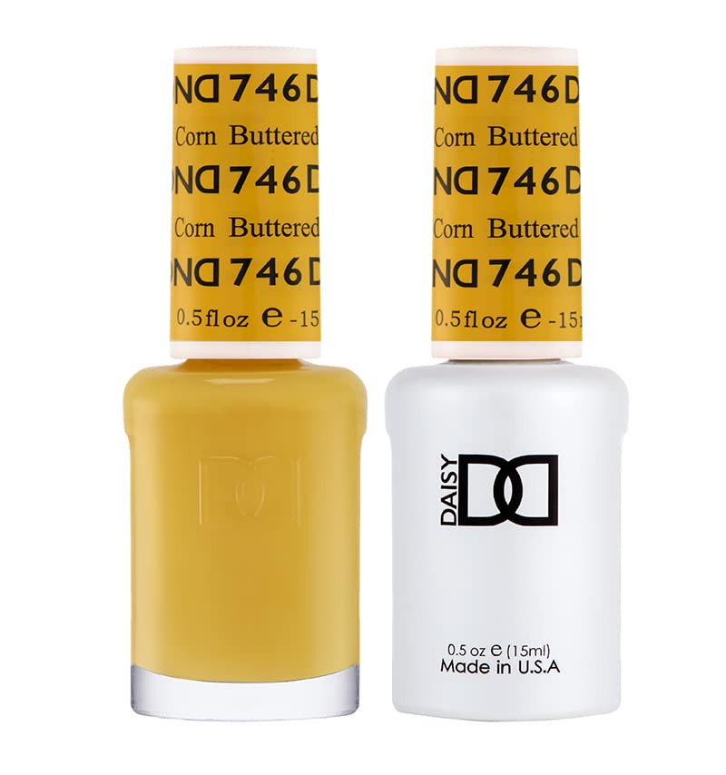 DND gel poljski set - 1 svaki od žutih gel poljski i žuti lak za nokte, 746 maslački kukuruz, 0,5 fl oz