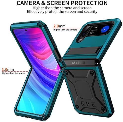 Kompatibilno sa Samsung Galaxy Z Flip 4 metalna futrola Aluminijumska vojna Zaštita celog tela za teške uslove rada Dropproof Case