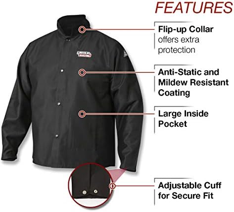 Lincoln Electric Premium Pamučna jakna otporna na plamen | Prozračan | Crna | K2985 -