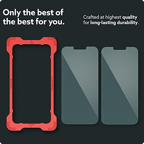 Caseology Snap Fit kaljeno staklo [2 pakovanje] za iPhone 14 zaštitnik ekrana kompatibilan sa iPhoneom 13 Pro sa iPhoneom 13 [sa instalacijskim kompletom] - Clear