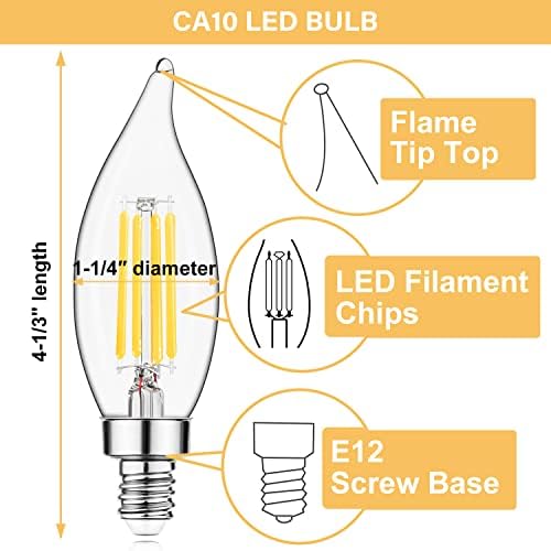 Sigalux CA10 E12 Candelabra LED sijalice sa mogućnošću zatamnjivanja Softwhite DIM 6 paket & a19 bez zatamnjivanja 100 W ekvivalent 2700k meke bijele LED sijalice 6 pakovanje