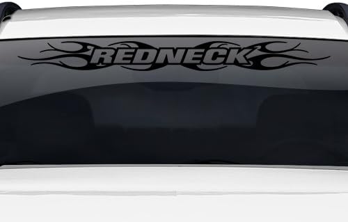 Ljepljivi kreacija # 108 Redneck Tribal Flamet vjetrobransko staklo naljepnica Vinyl grafički stražnji stražnji prozor Baner vrata prtljažnika Auto kamion VOZILO VANU VAN - 36 X4.25 - srebrni metalik
