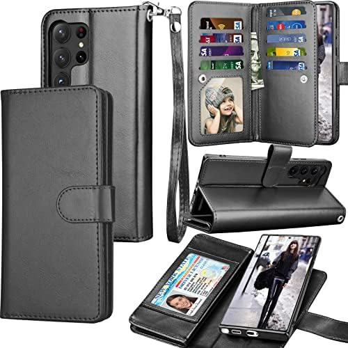 Galaxy S23 Ultra futrola, Galaxy S23 Ultra 5G torbica za novčanik, Tekcoo Luxury PU Leather ID držač utora za gotovinske kreditne