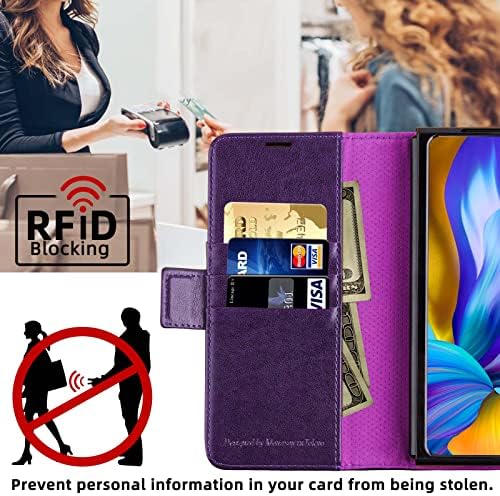 MONASAY Galaxy Z Fold 4 5G torbica za novčanik sa držačem S Pen, preklopna Folio kožna Navlaka za mobilni telefon sa RFID blokirajućim