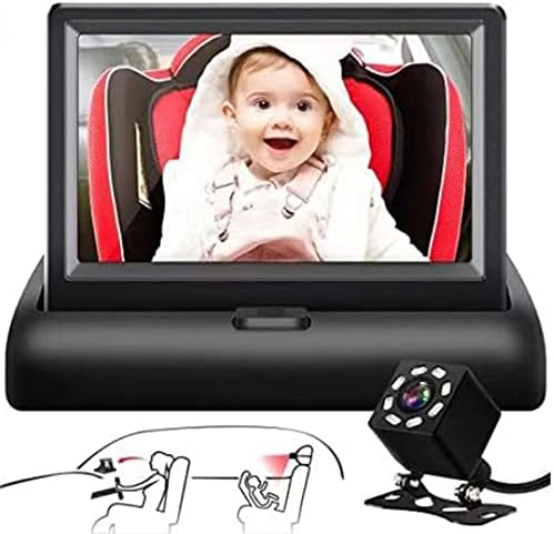 UW6M56 Baby Car Ogledalo 4 3 '' HD Night Vision Funkcija Car Ogledalo Sigurnosno sigurnosno sjedalo Zrlovanje Kamera sa nadgledanjem