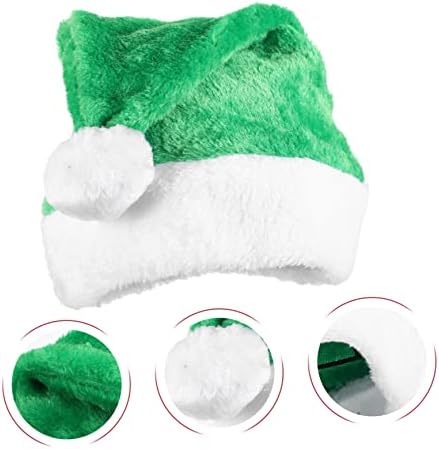 Amosfun 2kom plišani Santa šešir ljubičasti šeširi za žene crni šešir za muškarce topli muški šešir Božić Santa kape Božić