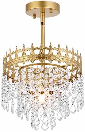 Zlatni luster za svjetlo Crystal ChandelIers Hallway Svjetlo 10,5 Classic Croopy Stropni meča za trpezariju, spavaću sobu, foaje,