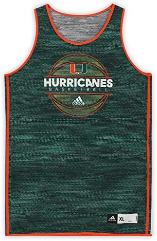 Sportska memorabilia Miami Hurricanes Team izdan 15 Šumski zeleni reverzibilni dres iz košarkaškog programa - Veličina XL + 4 -