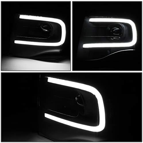 [Halogen Model] 3D LED DRL projektor farovi za montažu i kompleti alata kompatibilni sa Ford Expedition 07-14, strana vozača i suvozača, Crni kućište čist ugao