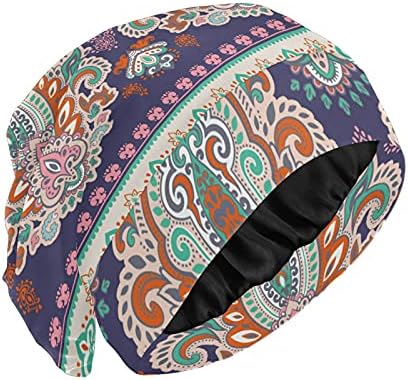 Kapa s lubanjem za spavanje Radni šešir Bonnet Beanies za žene Mandala Paisley cvjetni boemski vintage prugasti plemenska etnička kapa za spavanje Radni šešir za kosu noćne kape