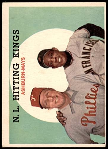 1959 TOPPS 317 NL udaranje Kings Willie Mays / Richie Ashburn Giants / Phillies VG / Ex Divovi / Phillies