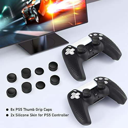 Koža FAMOMI PS5 kontrolera, protuklizna meka silikonska zaštitna futrola za Playstation 5 Dualsense dodatak za držanje kontrolera,