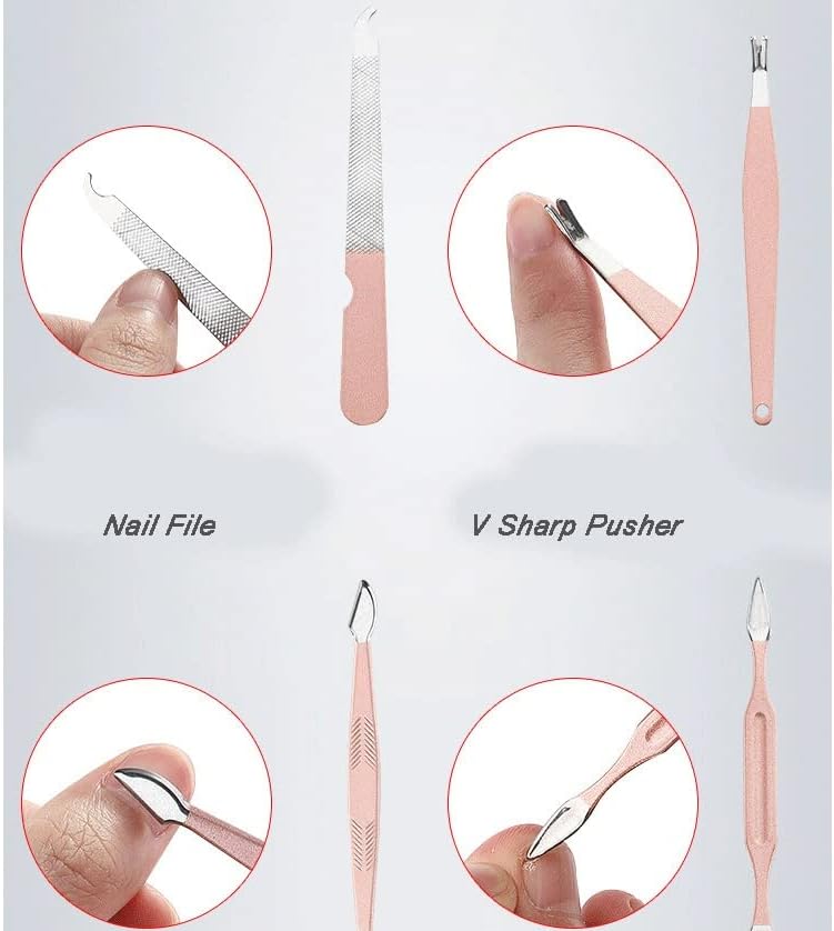 Zhuhw 10pcs set alata za manikuru noktiju nokti nožni klipni škare Tweezer komplet Profesionalni kvalitet futrola za putovanja