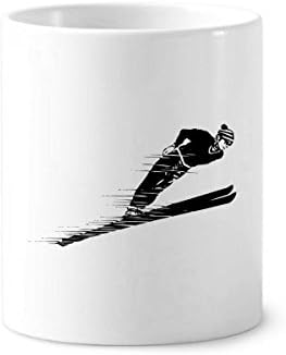 Zimska sportski skijaški uzorak ilustracija četkica četkica za četkicu za zube šalica od keramičkog postolja za olovke