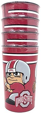 NCAA Party Cup, 4-Pack - višekratna, višenamjenska čaša za piće - pogodna za pranje u mašini za suđe-idealna za svakodnevnu upotrebu