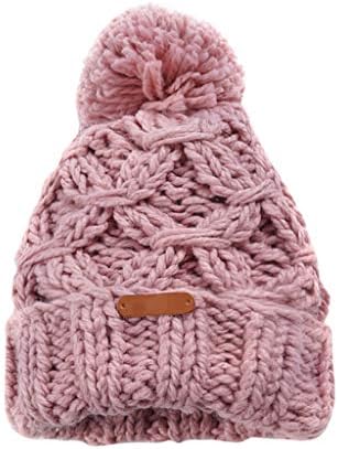 Ženska pletena Slouchy kapa kapa prazna zimska kapa od preslice za zgušnjavanje ženska vuna jesen pletena za žene
