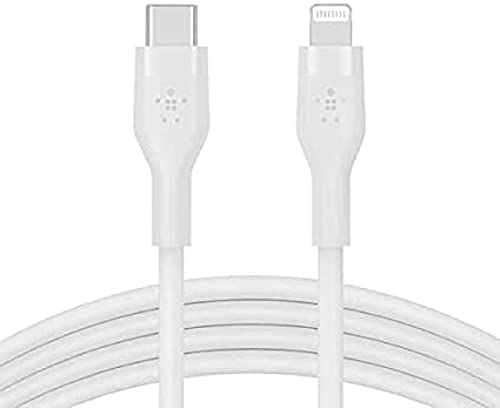 Belkin CAA009BT1MWh USB-C do silikonskog kabla od munje, kompatibilan sa iPhoneom 14/13 / 12 / SE / 11 / XR, brzo punjenje, visoka