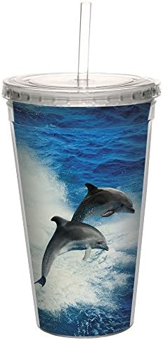 Greetings cool Cups bez drveća, dvostruki zid PBA besplatno sa slamkom i poklopcem putni izolovani Tumbler, 16 unci, morska kornjača