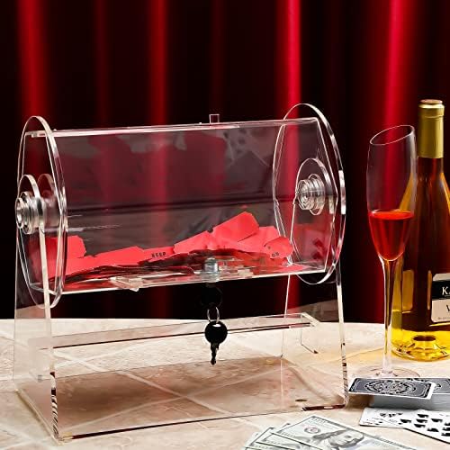 Akril Tombole Ticket Spinner Drum Clear Tombole Ticket Drum Transparent Tombole Ticket Box za lutrijske igre Bingo