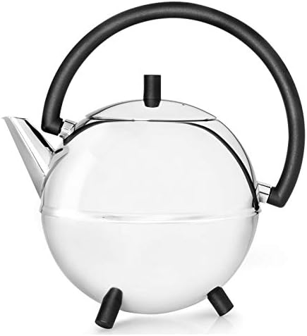 Bredemeijer Saturn dvostruko zidni čajnik, 1,2-litarski, sjajni finiš od nehrđajućeg čelika sa crnim akcentima