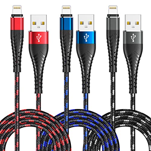 6FT 3PACKS Premium USB kabl za punjenje, 3Coluful iPhone-likovni kabel Apple MFI certificiran za iPhone punjač, ​​iPhone 13/12/11