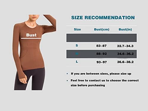 Nepoagym ženske besprijekorne vještine na vrhu dugih rukava atletski košulje trčeći yoga prozračna gornja čvrsto stana s normeholima