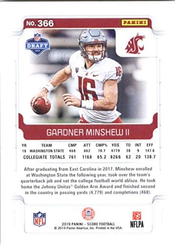 2019 Ocjena 366 Gardner Minshew II Rookie NFL Fudbalska karta NM-MT