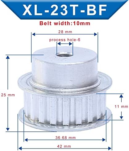 ZHENGGUIFANG Professional 1 pc XL-22T / 23T/24t / 25T Razvodna remenica, procesna rupa Točka remenice 6 mm širina utora 11mm za XL