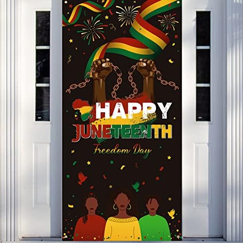 Junetetski ukrasi banera, velika tkanina sretna baner juneteestih vrata za 19. juna Dan nezavisnosti Afrički afro američki dan za