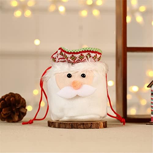 Red Santa Sack Candy Bag ruksak božićni poklon za zabavu sklopiva torba za odlaganje igračaka praznične potrepštine 6,29 X5,1 inča