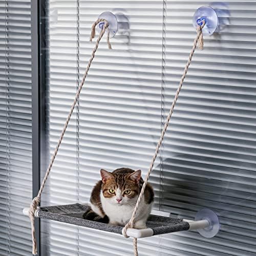 ShellKingdom Cat prozor smuđ, Cat prozor viseća mreža sigurnosna polica za odmor za mačke u zatvorenom prostoru smuđ na prozoru