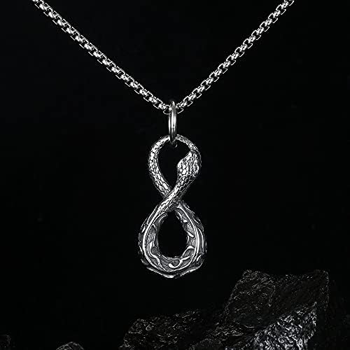 Oidims Infinity Ouroboros ogrlica zmija zmija za muškarce privjesak od nehrđajućeg čelika nakit Nordijski Talisman za žene dječaci