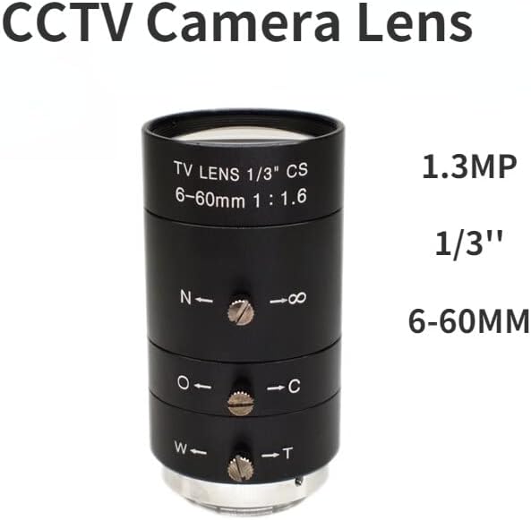 Gfonix Adapter za mikroskop 1.3 MP 6-60mm ručni zum Focus cs nosač 1/3 inča I_R C_CTV objektiv za sigurnosne kamere kutija za mikroskop