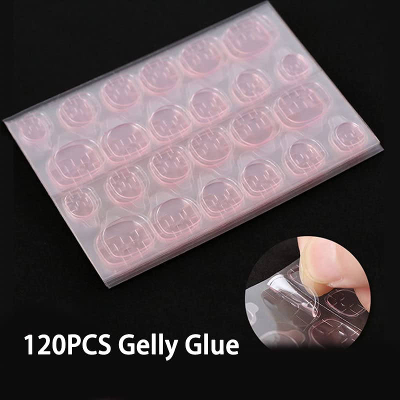 XE u 120kom Jelly Glue samoljepljiva dvostrana naljepnica za nokte za štampu na noktima vodootporna prozirna ružičasta boja lažni