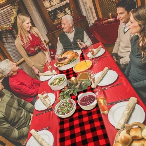 13 x 72 inčni bivolo plairani božićni stabli Merry Xmas trkač stola, sezonska zimska kuća za odmor Kuhinja za trpezarijski stol za