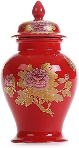 CNPraz jarda od keramičkih đumbira sa poklopcem za kućni dekor, ukrasni jars orijentalni hram Jar Jar čaj za skladištenje kontejnera