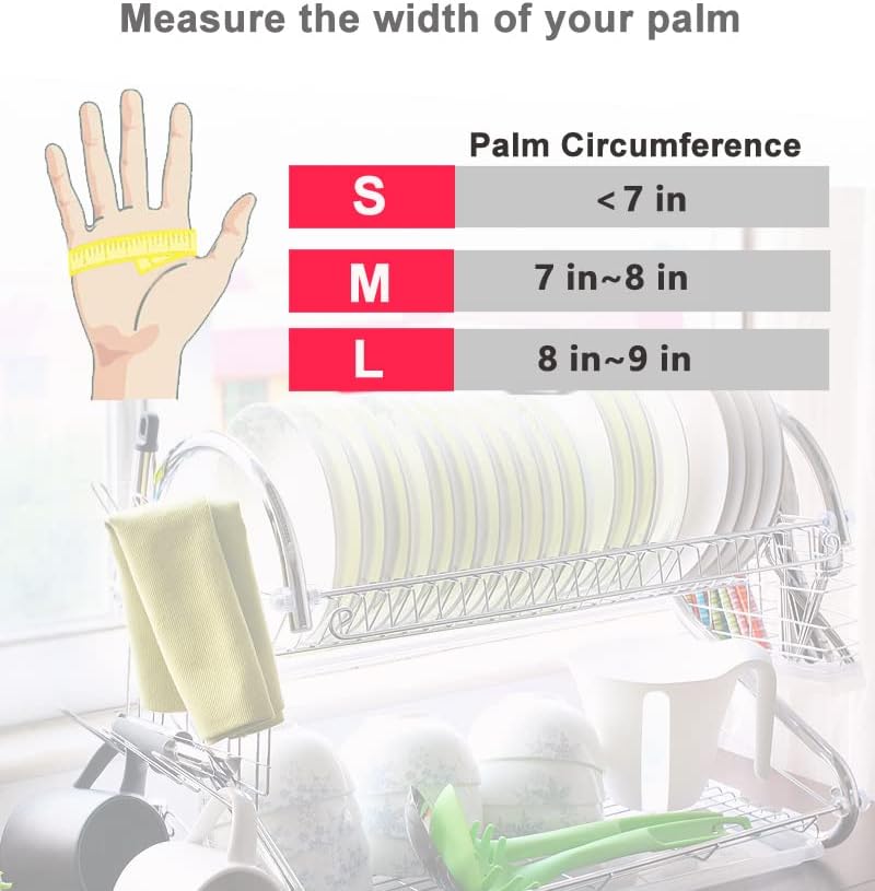 Younber rukavice za pranje posuđa za višekratnu upotrebu 3 para, rukavice za čišćenje lateksa od prirodne gume za domaćinstvo za čišćenje