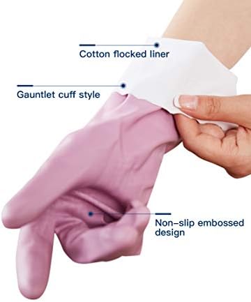 LANON 3 para wahoo rukavice za čišćenje posuđa prilagođene koži, kuhinjske rukavice za višekratnu upotrebu, pamučna Flokirana podloga,