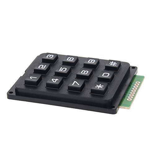 Fielect 1kom 3x4 rešetkasti modul 12 tastatura Crni modul sa jednim čipom 12 dugme MCU za povezivanje sa tastaturom