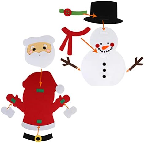 TOYANDONA 3ft DIY Set božićnih jelki od filca Santa Claus snjegović Advent Calendar Božić ukrasi zidni ukrasi Dječiji pokloni potrepštine