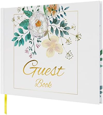 Taioupish Knjiga gostiju za zabavu, Prijavite se Knjiga gostiju za prijem, vjenčanje, Baby Shower, 120 stranice Zlatni dizajn Tvrdi