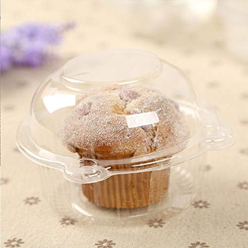 Držači za Cupcake individualni, 50 PC Cupcake kontejneri za jednokratnu upotrebu prozirne plastike držači kupole za jedan Muffin futrole