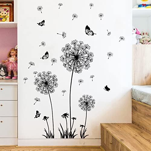 Naljepnice za zidne naljepnice i palice za spavaće sobe za spavaće sobe Flower Flowers Leptiri DandelionWall Decor za dnevni boravak