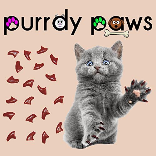Purrdy Paws 100 pakovanja mekanih kapica za nokte za mačje kandže braon medij