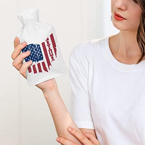 Vintage Ohio State Amerika zastava tople vode s poklopcem tople gumene boce za ubrizgavanje za krevet menstrualni bolovi grčevi 1